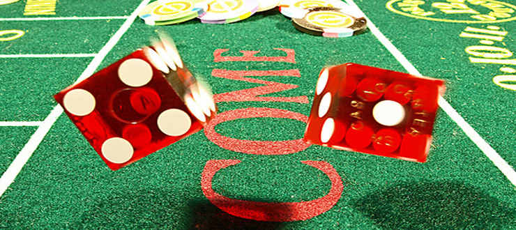 craps table and dice